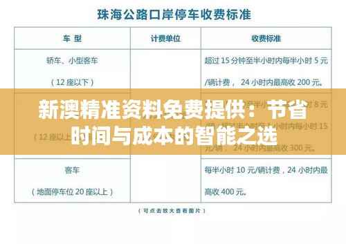 新澳精准资料免费提供：节省时间与成本的智能之选