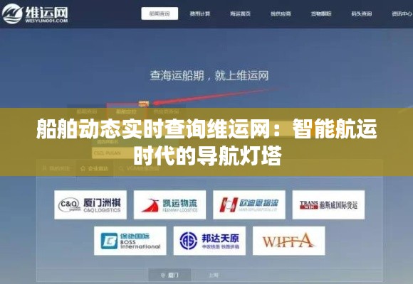船舶动态实时查询维运网：智能航运时代的导航灯塔