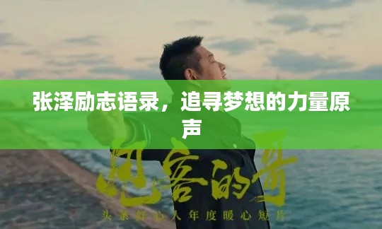 张泽励志语录，追寻梦想的力量原声
