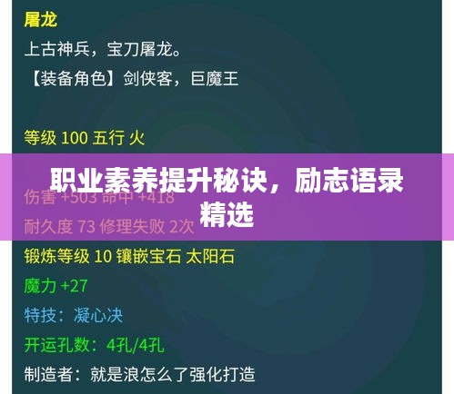 职业素养提升秘诀，励志语录精选